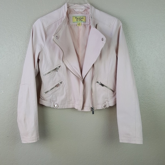 Maralyn & Me Soft Pink Moto Biker Zipper Jacket M - Picture 4 of 9